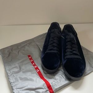 Prada Blue Velvet Sneakers 38.5